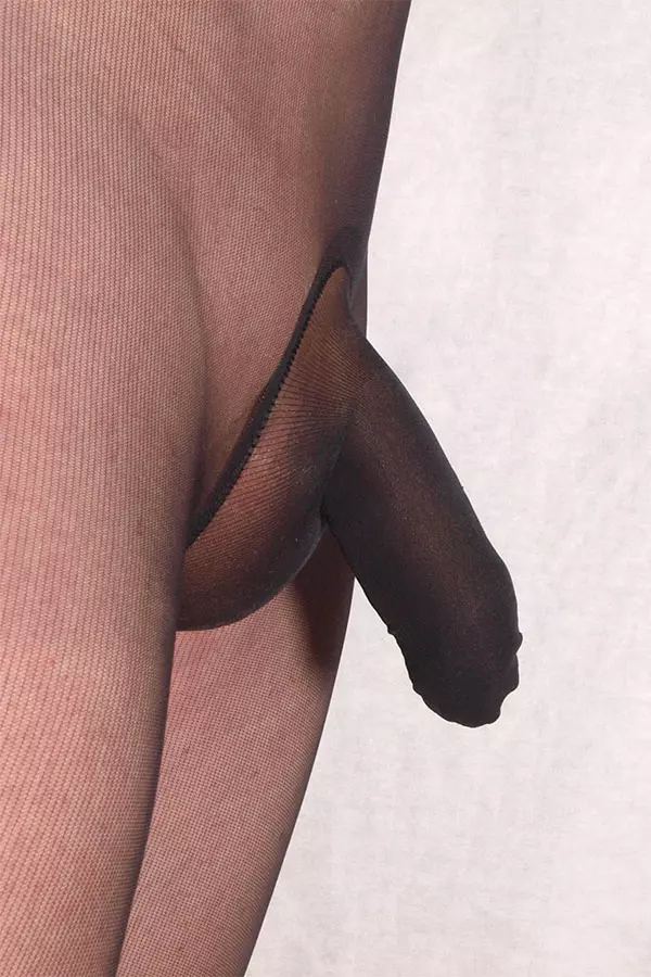 Unverstärkte Strumpfhose mit geschlossener Penishülle