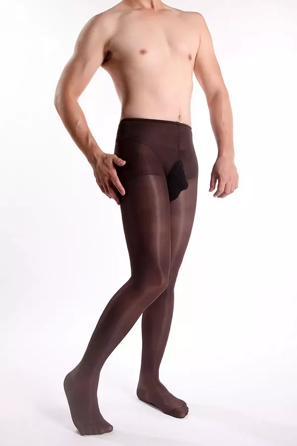 im Schritt offene Strumpfhose für Männer, schwarz