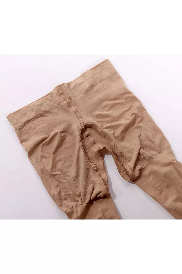 im Schritt offene Strumpfhose für Männer, Detailaufnahme