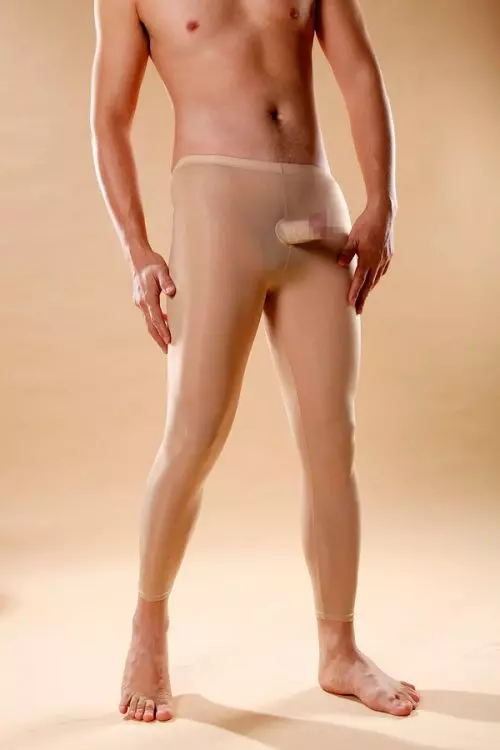 Männerleggings aus Milchseide, aprikosenfarben