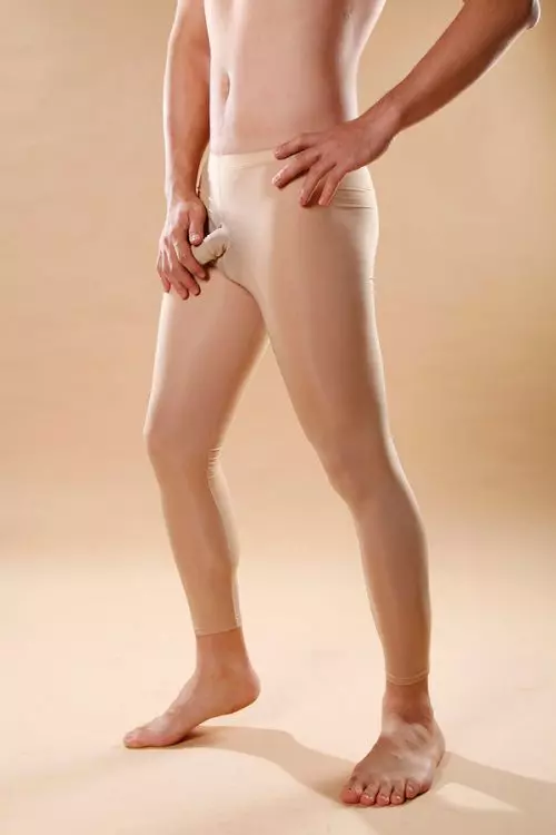 Männerleggings aus Milchseide, aprikosenfarben