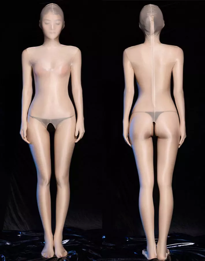 Encasement Ganzkörperstrumpfhose Bodysuit von vorne und hinten