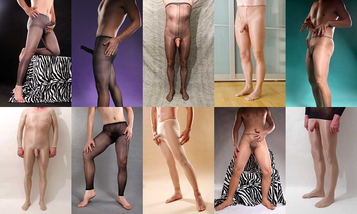 Männerstrumpfhosen-Collage-1200px-breit Verschiedene Strumpfhosen und Feinleggings für Männer